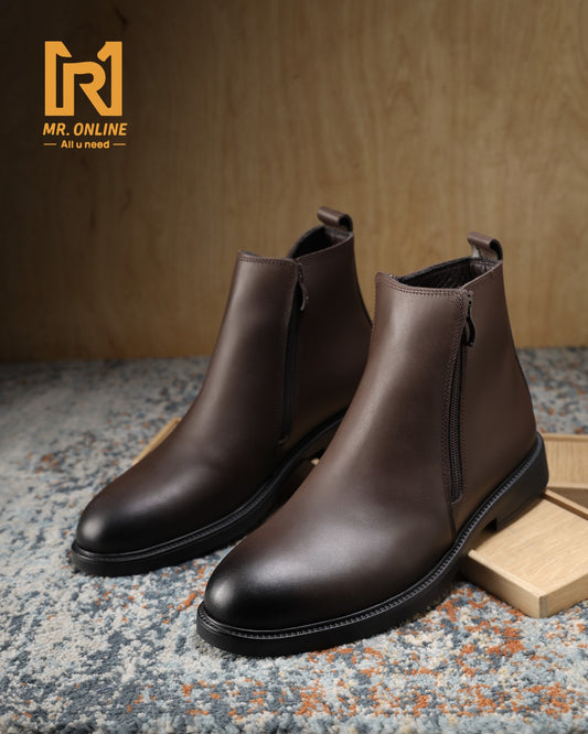هاف بوت جلد طبيعي ١٠٠٪ - بني T1